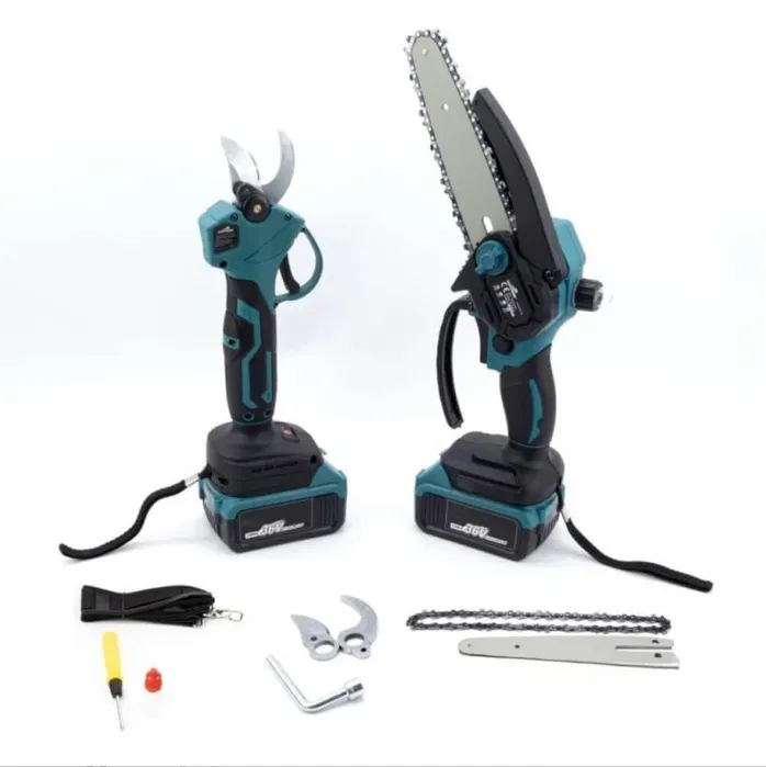 Акумулаторен комплект Тайга Резачка за клони и лозарска ножица с телескопичен прът