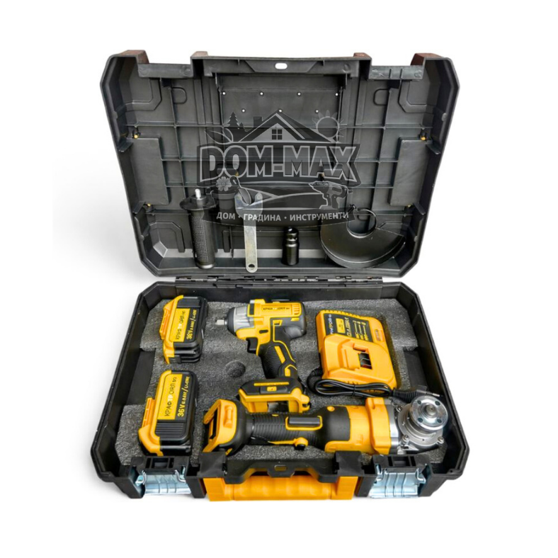 АКУМУЛАТОРЕН ЪГЛОШЛАЙФ И ГАЙКОВЕРТ - ЖЪЛТ