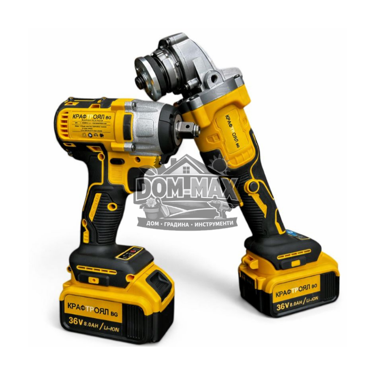 АКУМУЛАТОРЕН ЪГЛОШЛАЙФ И ГАЙКОВЕРТ - ЖЪЛТ